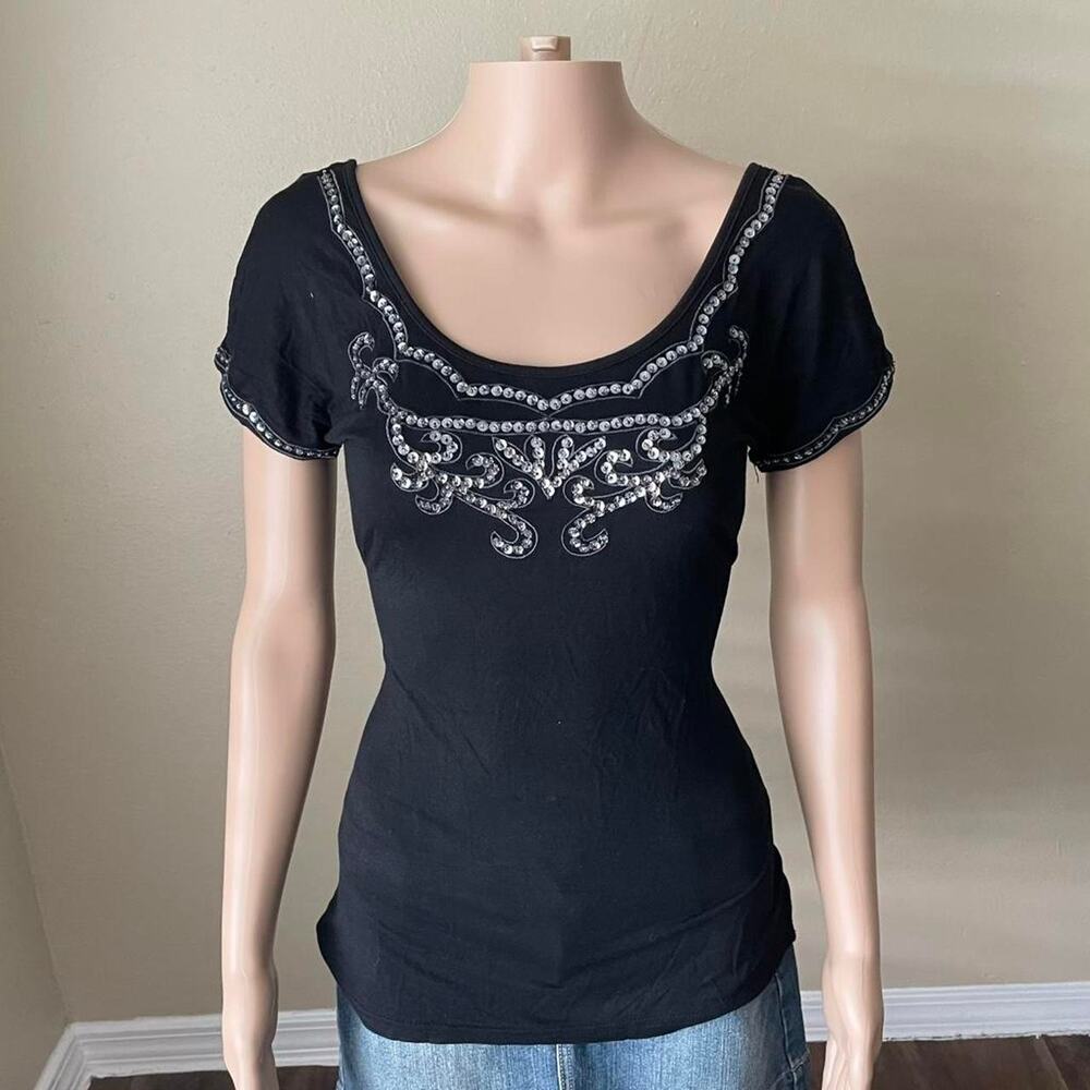 Early 2000s open back sequin top